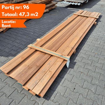 Partij Meranti Afdeklatten 4300x115x18-30mm, Ophalen of Verzenden, Nieuw