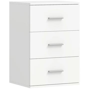 Nachtkastje Met 3 Lades, Bijzetkastje Voor Slaapkamer, MDF,, Verzenden, Nieuw
