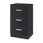 [en.casa] Nachtkastje Aurdal met 3 lades 66x37x34,5 cm zwart, Verzenden, Nieuw