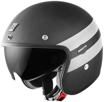 Bogotto V587 Crono Carbon Mat Zwart Wit Jethelm, Motoren, Kleding | Motorhelmen, Jethelm, Nieuw met kaartje, Overige merken, Heren