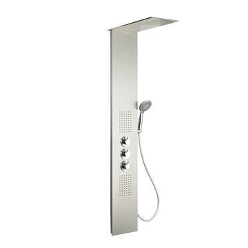 BWS Douchepaneel Rio 2 met Thermostaat Kraan 150x20 cm RVS, Doe-het-zelf en Verbouw, Sanitair, Ophalen of Verzenden, Nieuw, Chroom