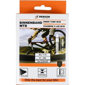 Benson Binnenband 26 x 1.75 - Butyl - Dunlop ventiel 40 m..., Ophalen of Verzenden, Nieuw, Band