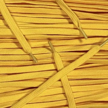 Katoenen veters - Goudgeel • 120  cm x 8 mm, Ophalen of Verzenden, Nieuw