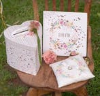 Hartvormige enveloppendoos c.q. moneybox Floral Wedding, Hobby en Vrije tijd, Verzenden, Nieuw, Versiering, Geboorte of Huwelijk