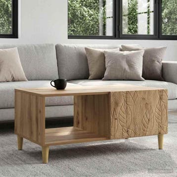vidaXL Salontafel Artisanaal eiken 90 x 50 x 40 cm Bewerkt, Verzenden, Nieuw, Overige houtsoorten, 50 tot 100 cm