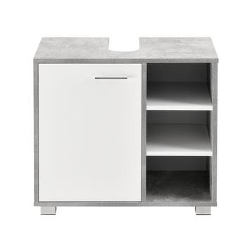 Wastafelonderkast badkamermeubel 55,6x60x31 cm beton wit, Huis en Inrichting, Badkamer | Badkamermeubels, Verzenden, Nieuw