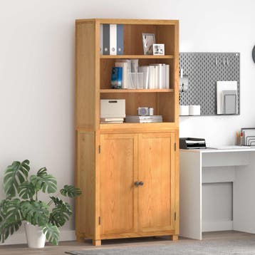 vidaXL Opslagmeubel Set met plank 2 st Naturel 80 x 35 x 185, Huis en Inrichting, Kasten | Overige, Verzenden, Nieuw