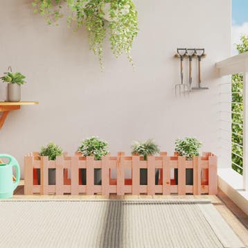 vidaXL Plantenbak verhoogd hekontwerp 150x30x30 cm massief, Verzenden, Nieuw, Minder dan 60 cm, 60 cm of meer