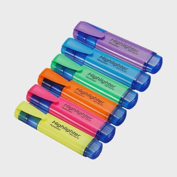 Set van 4 of 6 Fluorescerende Highlighters met Brede Stift -, Verzenden, Nieuw in verpakking