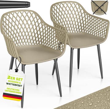 Tuinstoelen - Weerbestendig - Met armleuning - Set van 2 - B, Tuin en Terras, Verzenden, Zo goed als nieuw