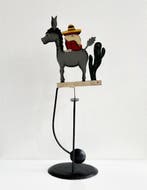 Vintage Balancing Donkey Toy - sculptuur, 1 - 52 cm - IJzer