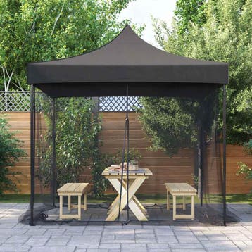 vidaXL Klamboe voor buiten 220 gaas zwart 300x300x200 cm, Verzenden, Nieuw, Wit
