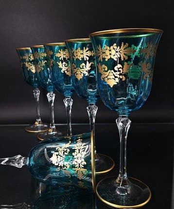Artemisia - Drinkset (6) - Melodie - Kristal, gouden, Antiek en Kunst