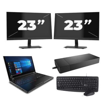 Lenovo ThinkPad P53 -   i7-9e  8GB  - 256GB  + 2x 23 inch, Computers en Software, Windows Laptops, Verzenden, Refurbished, 9e Generatie