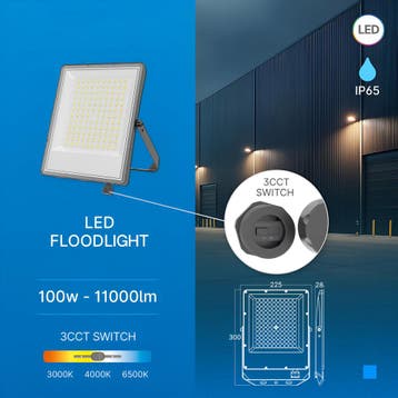 LED Breedstraler - Brinton Avior - 100 Watt 11000 Lumen -, Ophalen of Verzenden, Nieuw, Lamp met armatuur