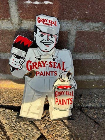 Gray-Seal Paints – Vintage contour reclamebord schilder -