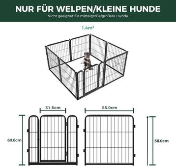 Puppyren - Hondenren- Dierenren - 60 cm hoog - Zwart - FXW H, Verzenden, Zo goed als nieuw