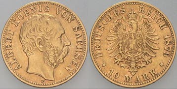 10 Mark 1879 E Sachsen Albert 1873-1902, Verzenden