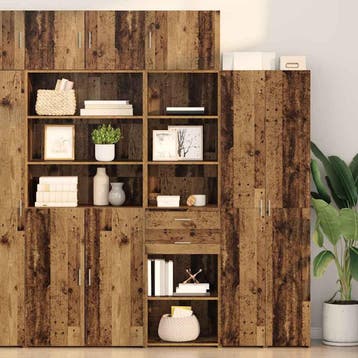 vidaXL Highboard Oud Hout 50 x 42,5 x 225 cm Bewerkt hout, Minder dan 50 cm, Nieuw, Overige houtsoorten, Verzenden