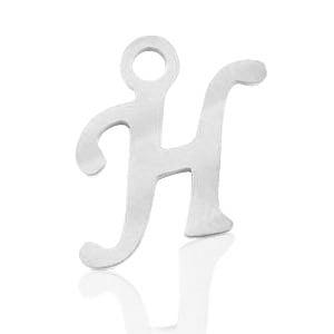 Roestvrij stalen (RVS) Stainless steel bedels initial H, Ophalen of Verzenden, Nieuw, Bedel