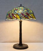 Lamp - Tiffany style - dragonfly - Messing, Glas - 80 cm! XL