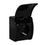 Stopcontact opbouw waterproof - Met penaarde - Zwart, Doe-het-zelf en Verbouw, Elektra en Kabels, Ophalen of Verzenden, Nieuw