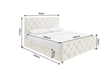 Bed ELYSIUM 140x200cm met opbergruimte fluweel champagne, Ophalen of Verzenden, Nieuw