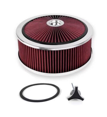 Luchtfilter 14 X 5 inch high flow chroom met rood filter, Ophalen of Verzenden, Nieuw