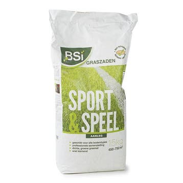 Graszaad speelgazon | BSI | 450 - 750 m² (Aanleg, 15 kg), Verzenden, Nieuw