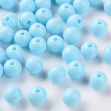 20 x Acryl kraal 8 x 7 mm – gat 2 mm – licht blauw (Balt, Ophalen of Verzenden, Nieuw, Kraal
