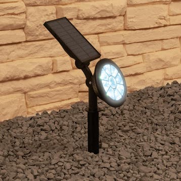 Solar spot Sunny Dual White tuinspot met grondspies, Kunststof, Verzenden, Minder dan 50 watt, Staande lamp