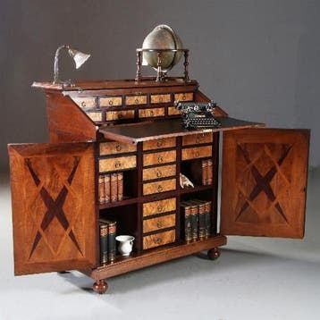 Hollands bureau ingelegd met sterren ca 1700 een fabuleuze b, Antiek en Kunst, Ophalen of Verzenden