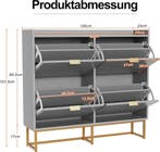 Schoenenkast - Schoenenrek - 103,5x100x24 cm - Grijs - UEV, Verzenden, Zo goed als nieuw