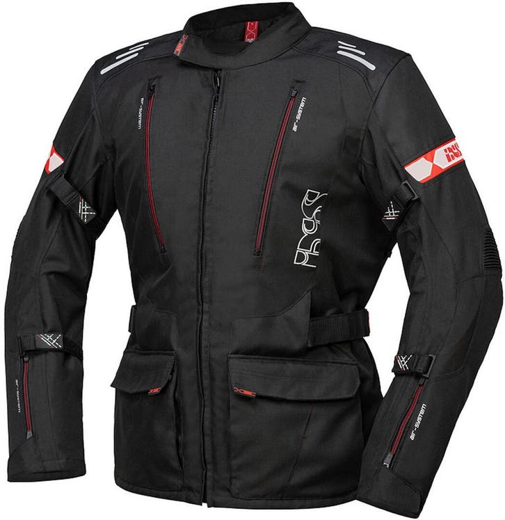 IXS Lorin-ST Zwart Rood Textiele Motorjas, Motoren, Kleding | Motorkleding, Heren, Nieuw met kaartje, Jas | textiel, Verzenden