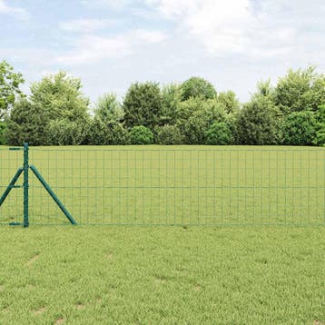 vidaXL Euro-hek met grondbevestiging 25 x 0,8 m PVC-Coated, Verzenden, Nieuw, IJzer