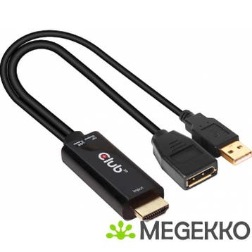 CLUB3D HDMI 2.0 TO DISPLAYPORT 1.2 4K60HZ HDR M/F ACTIVE, Computers en Software, Verzenden, Nieuw
