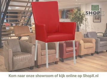 Leren eetkamerstoel Daily met armleuning - Toledo Ducati, Huis en Inrichting, Stoelen, Nieuw, Leer, Ophalen of Verzenden, Rood