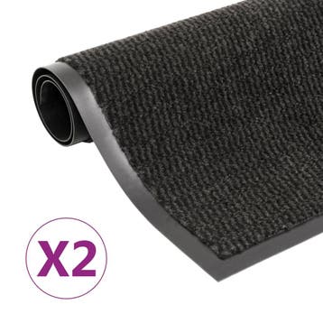 vidaXL Droogloopmatten 2 st rechthoekig getuft 40x60 cm, Verzenden, Nieuw