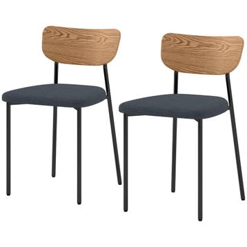 TRUUSK 2-delige Set Eetkamerstoelen - Linnenlook - Zonder Ar, Verzenden, Nieuw