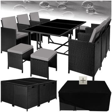 Wicker zitgroep Malaga 6+4+1 met beschermhoes, Verzenden, Nieuw