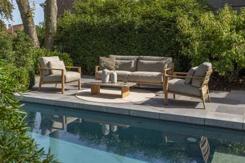 Lucas lounge 3-zitsbank natural teak 4 Seasons Outdoor, Ophalen of Verzenden, Nieuw, Teakhout