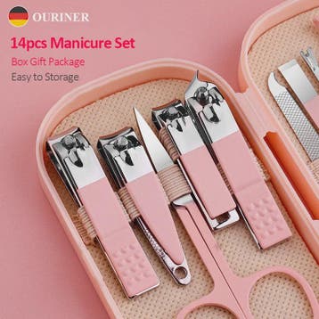 14-delige Luxe Manicure en Pedicure Set - Roestvrij Staal, Verzenden, Nieuw