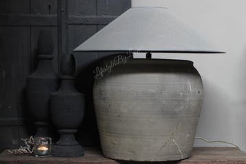 Chinese hoed lampenkap stonewashed light grey 60 cm, Ophalen of Verzenden, Nieuw