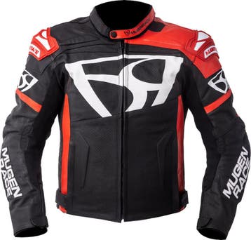 MUGENRACE Aggressore Zwart Wit Rode Leren Jas, Motoren, Kleding | Motorkleding, Nieuw met kaartje, Jas | leer, MUGENRACE, Heren
