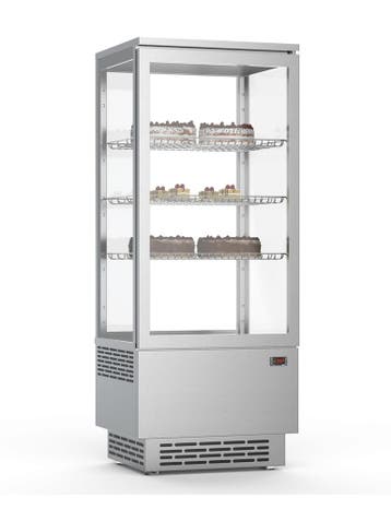 Koelvitrine - 1-Deurs - Led Verlichting - 78 Liter - RVS - 2, Verzenden, Nieuw in verpakking