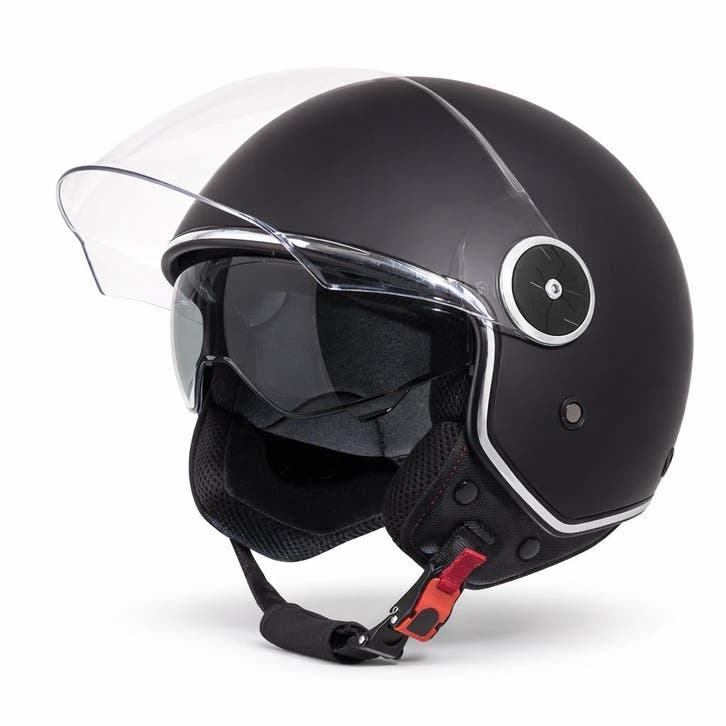 VINZ Tobia - Mat Zwart, Motoren, Kleding | Motorhelmen, L, Jethelm, Verzenden