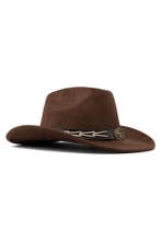 Cowboyhoed Donkerbruin Gevlochten Band Verstelbaar t/m 59 Do, Ophalen of Verzenden, Nieuw, Overige maten, Carnaval