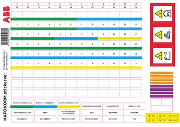 ABB Hafonorm Stickervel Tekststrookblad voor, Ophalen of Verzenden, Nieuw, Groepenkast