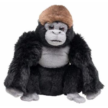 Nature Planet gorilla knuffel - pluche - 18 cm - zwart, Verzenden, Nieuw