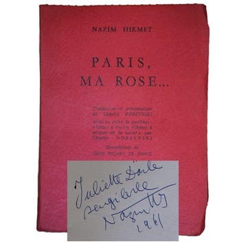 Signé ; Nazim Hikmet / Charles Dobzynski - Paris, ma rose
